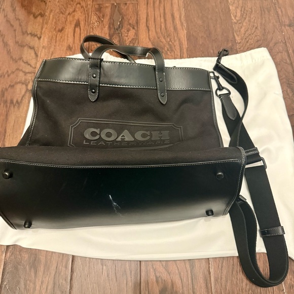 Coach Black Leather and Canvas Men's Briefcase - Picture 1 of 3